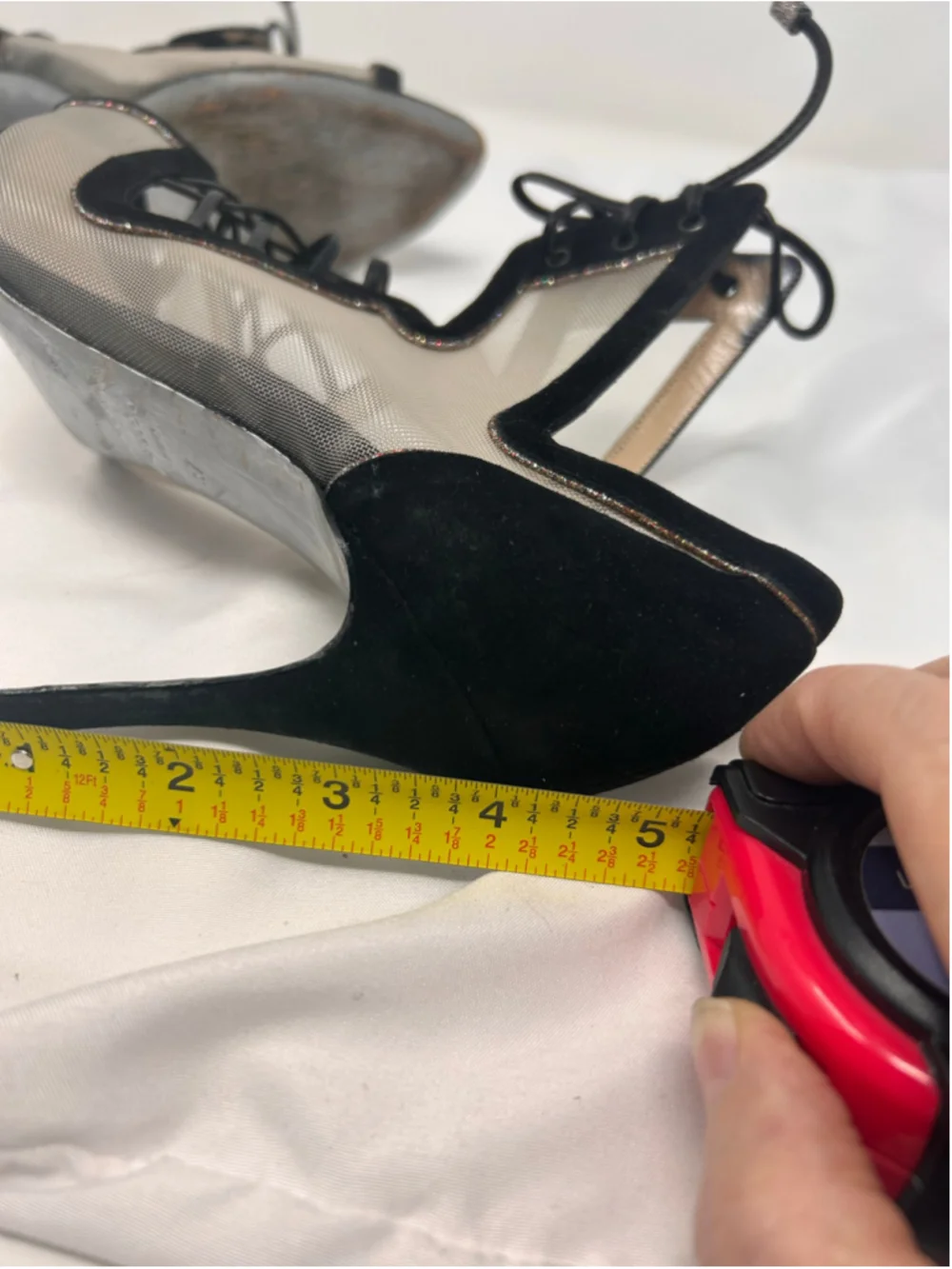 Nicholas Kirkwood Ava Black Suede & Mesh Lace-Up Sandals Heels 37